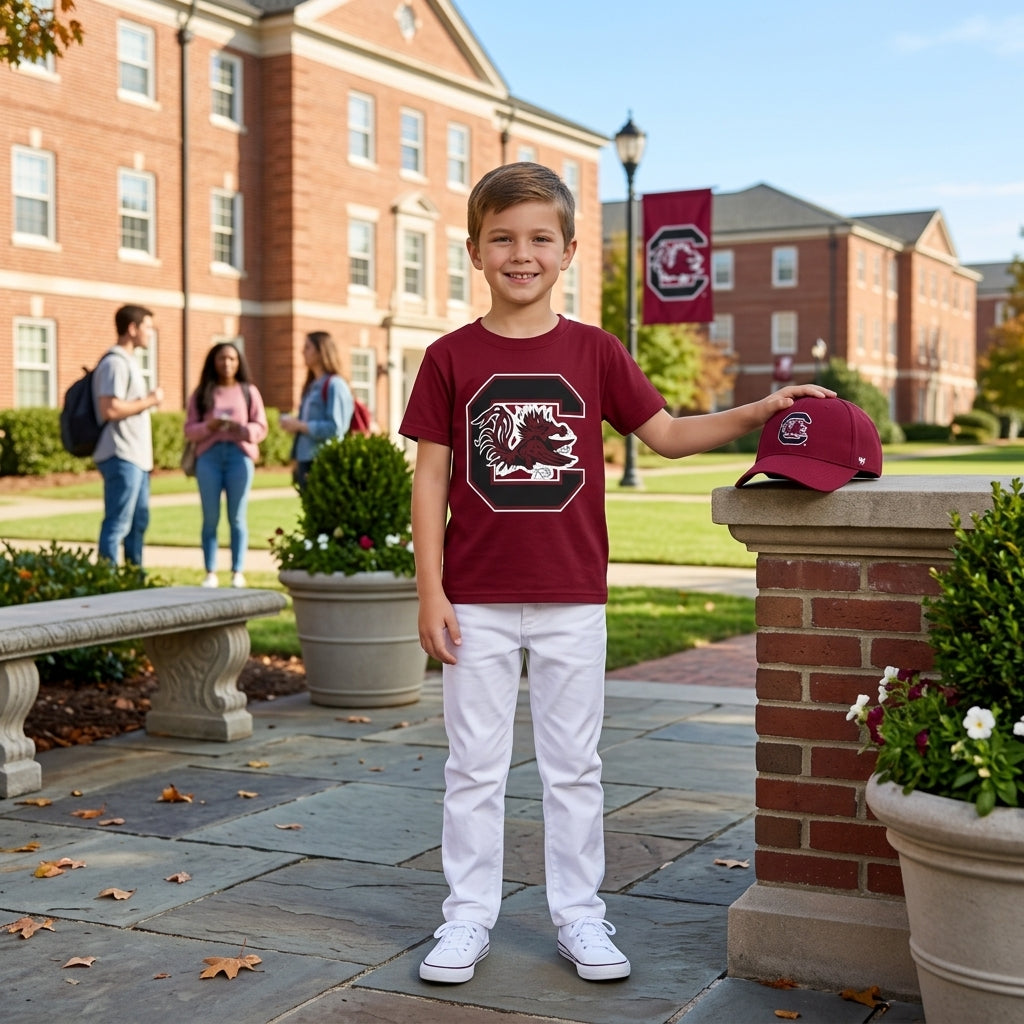 Baby Boys Red Short Sleeve Vinyl Camecocks Team T-shirts Top