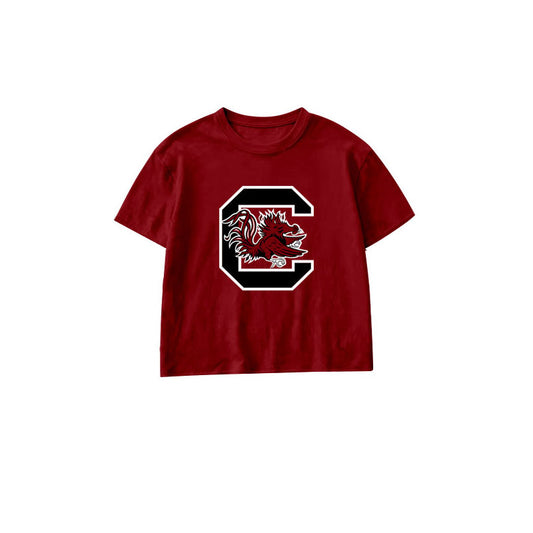 Preorder moq 5 Baby Boys Red Short Sleeve Carolina Team T-shirts Top