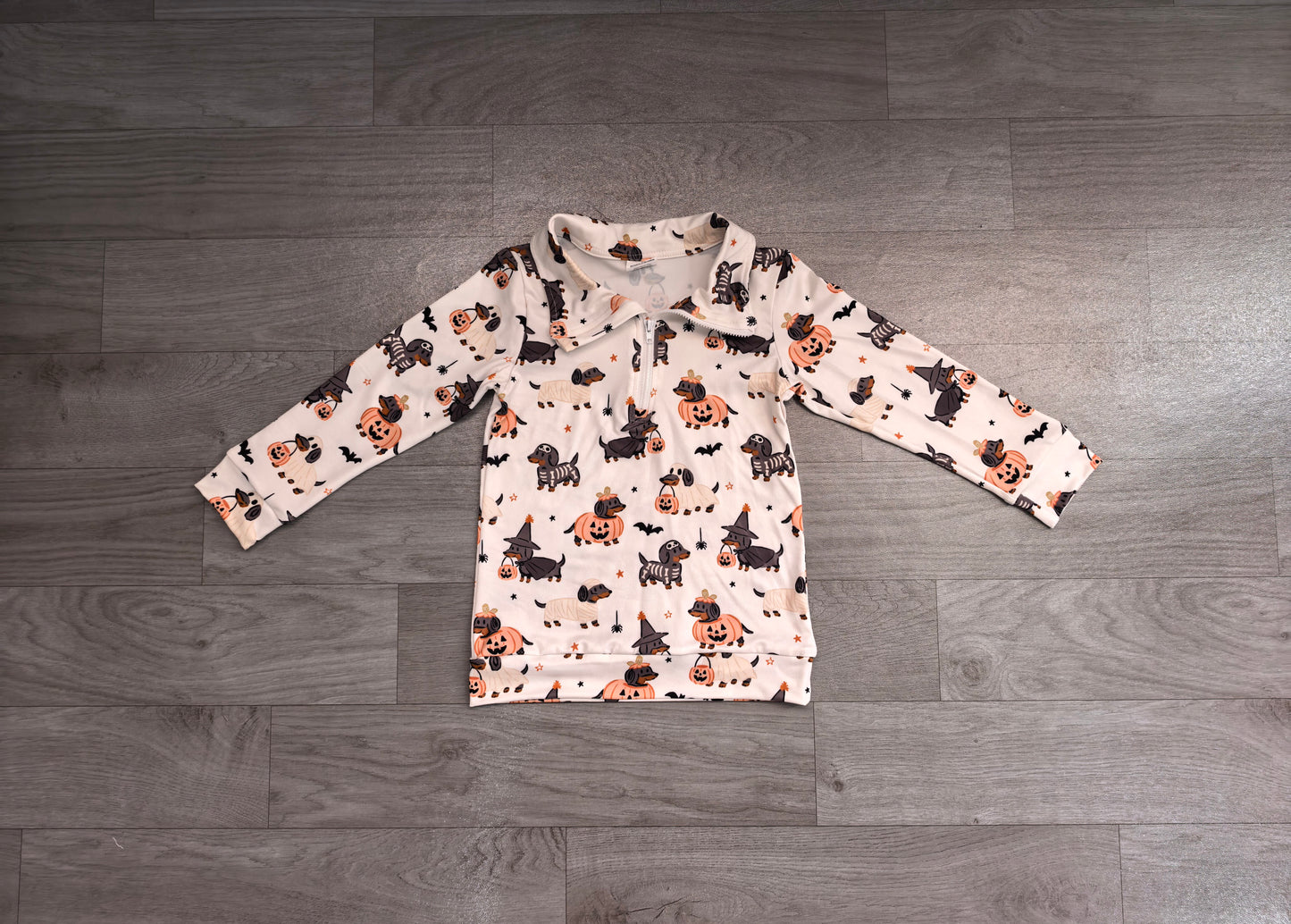 Baby Boys Ghost Pumpkins Dogs Halloween Zip Pullovers Top Preorder