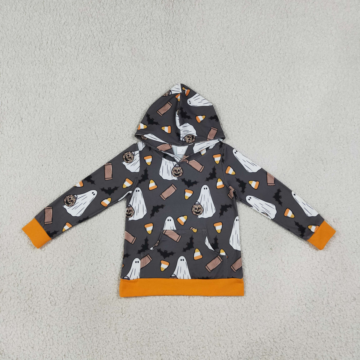 Baby Boys Ghost Pumpkins Bats Halloween Pocket Hoodies Tops