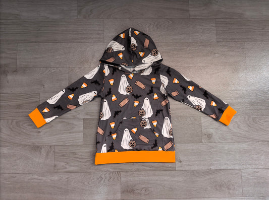Baby Boys Ghost Pumpkins Bats Halloween Pocket Hoodies Top Preorder