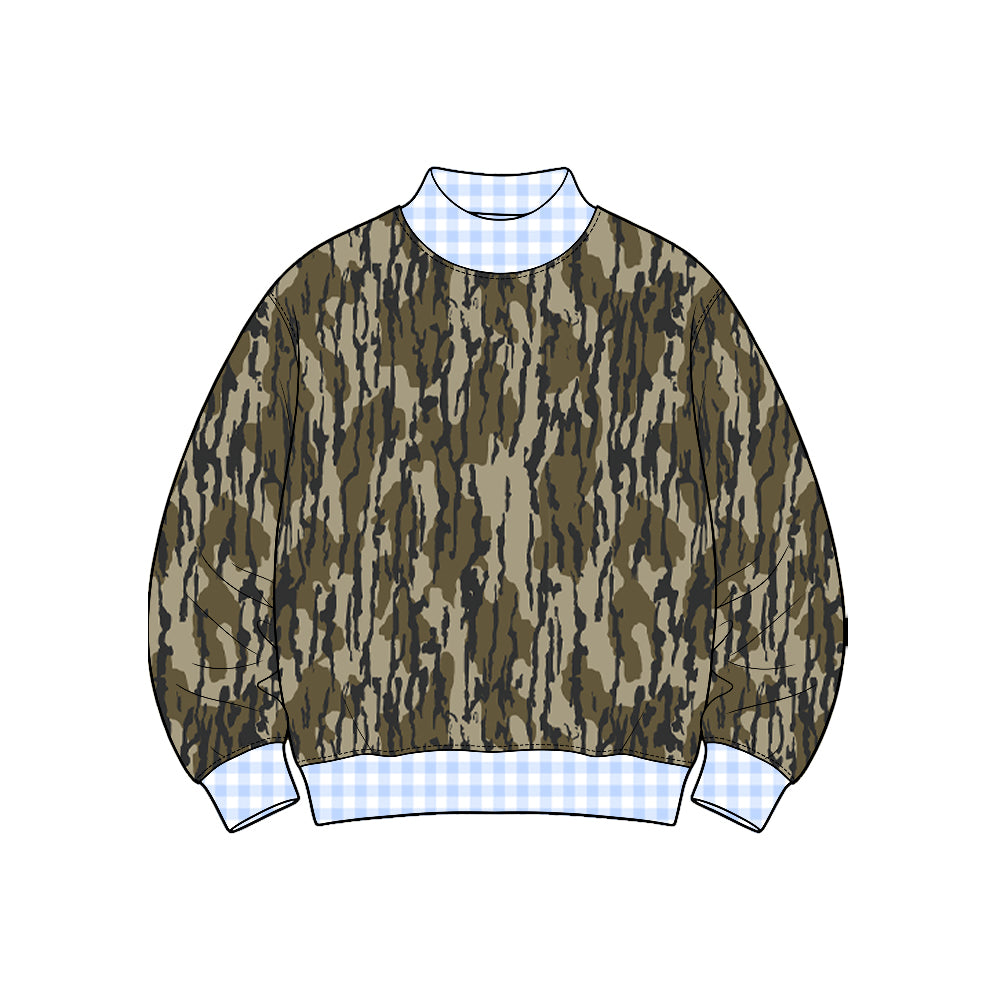 Preorder moq 5 Baby Boys Long Sleeve Southern Wood Camo T-shirts Top