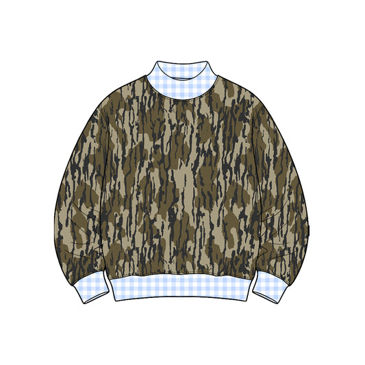 Preorder moq 5 Baby Boys Long Sleeve Southern Wood Camo T-shirts Top