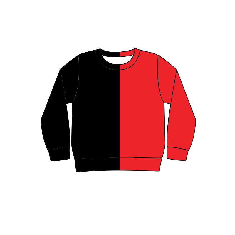 Preorder moq 5 Baby Boys Black Red Long Sleeve T-shirts Top