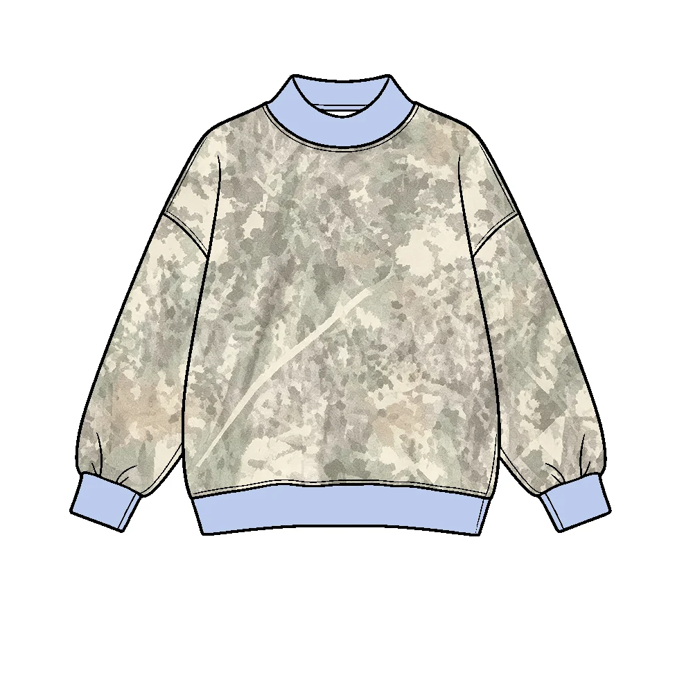 Preorder moq 5 Baby Boys Long Sleeve Khaki Camo Yoga Active T-shirts Top