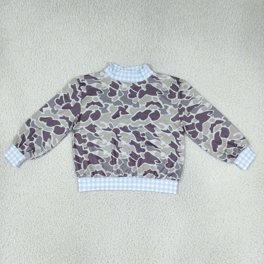 Baby Boys Long Sleeve Southern Grey Camo Choker T-shirts Top