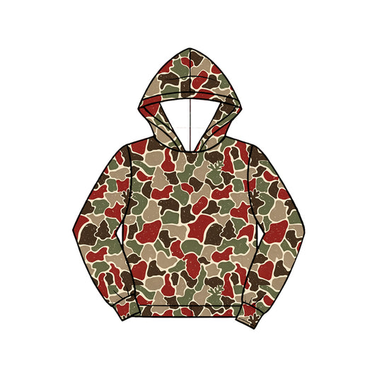 Baby Boys Green Red Camo Deer Christmas Hoodies Top Preorder