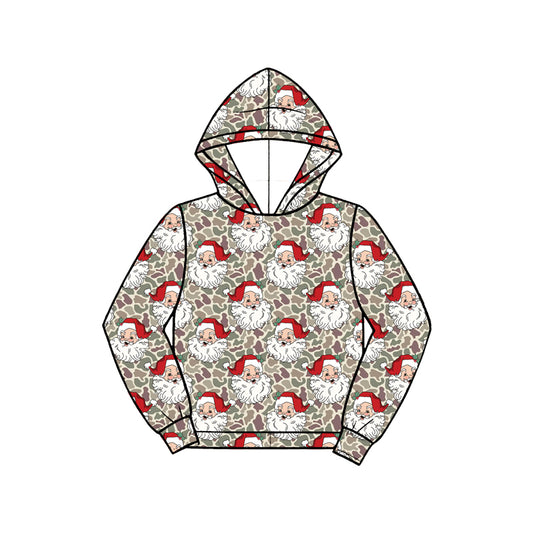 Baby Boys Khaki Camo Santa Christmas Hoodies Top Preorder