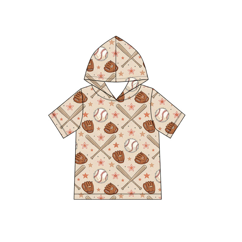 Baby Boys Short Sleeve Baseballs Stars Team Hoodie Top Preorder