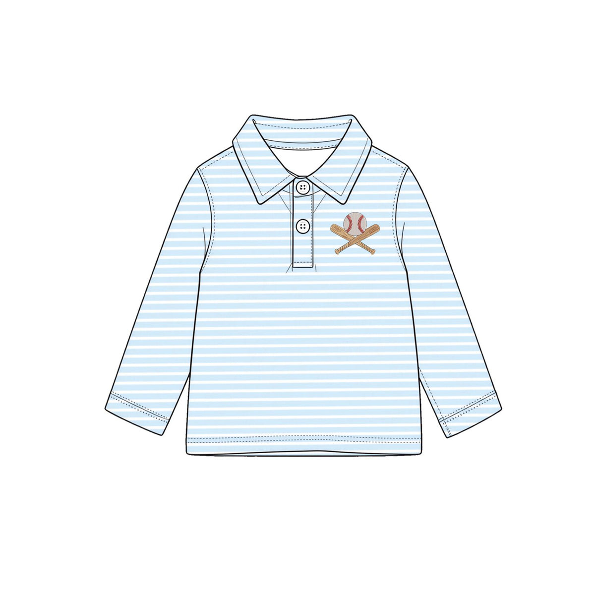 Preorder moq 5 Baby Boys Baseball Blue Stripes Spring Pullovers Tops