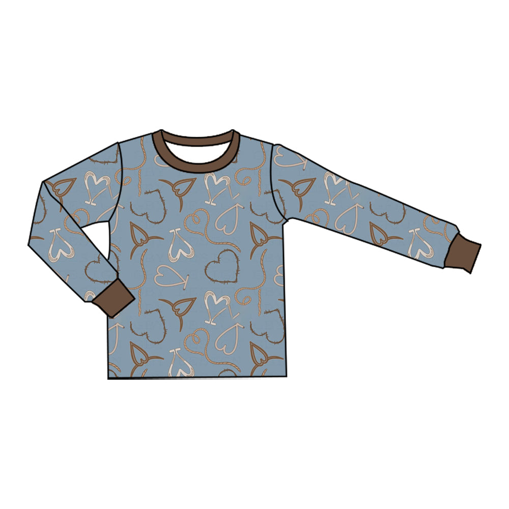 Preorder moq 5 Baby Boys Long Sleeve Hearts T-shirts Top