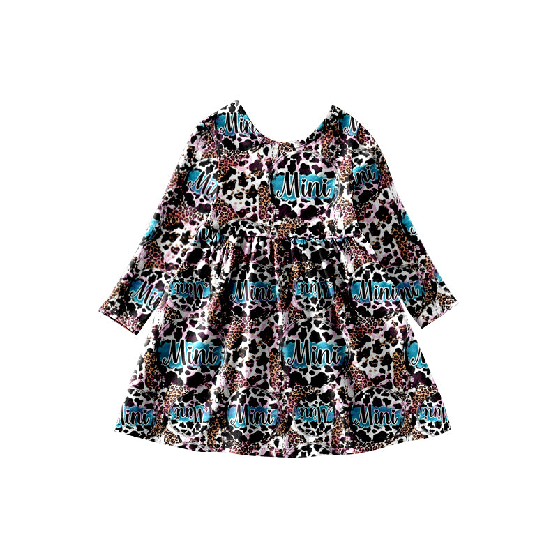 Baby Girls Leopard Mini Western knee length Dresses preorder(moq 5)