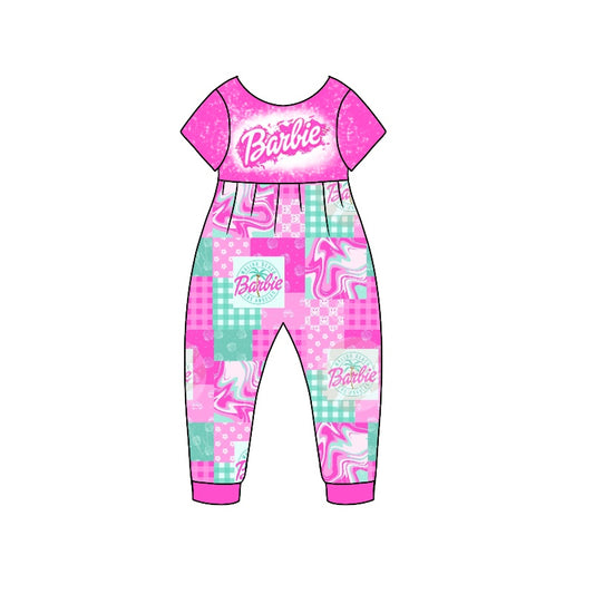 Baby Girls Pink Doll Short Sleeve Jumpsuits preorder(moq 5)