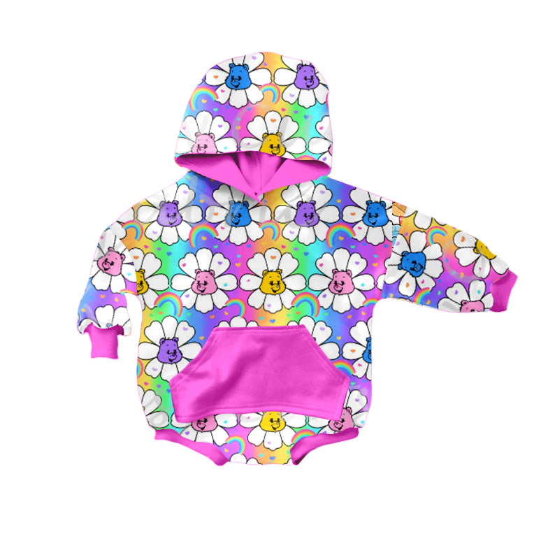 Baby Girls Hoodie Flowers Long Sleeve Rompers preorder(moq 5)