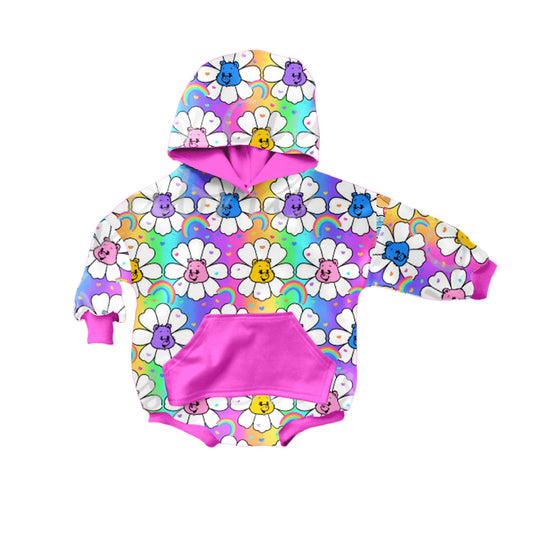 Baby Girls Hoodie Flowers Long Sleeve Rompers preorder(moq 5)