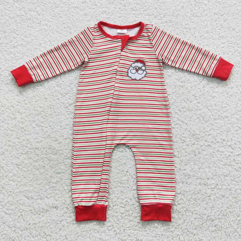 Baby Boys Christmas Santa Zip Long Sleeve Rompers