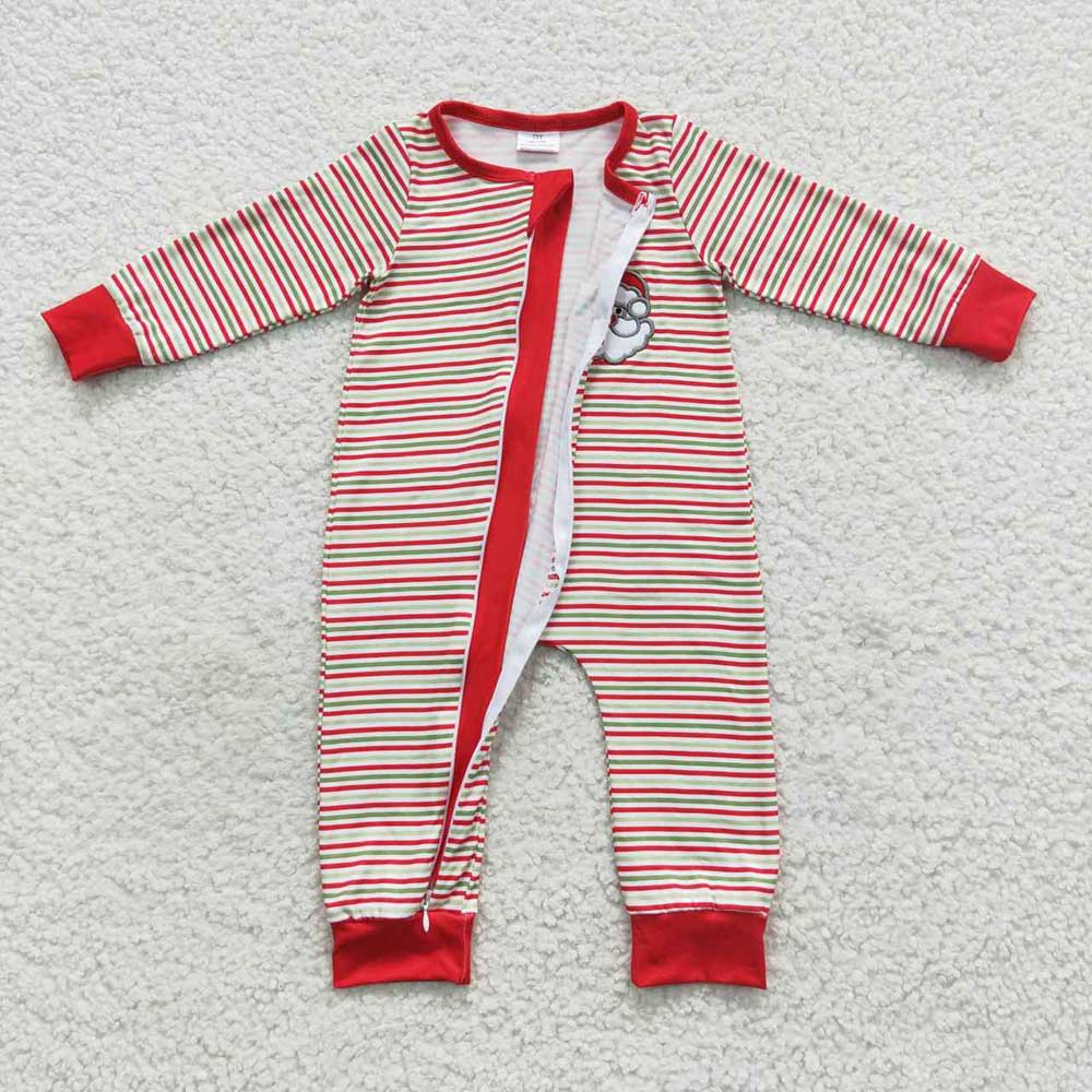 Baby Boys Christmas Santa Zip Long Sleeve Rompers