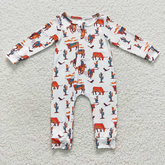 Baby Kids Infant White Horses Rompers