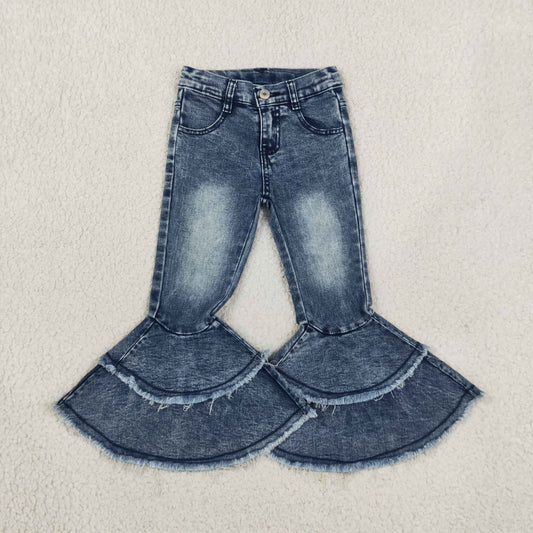Washed Blue ruffle denim jeans