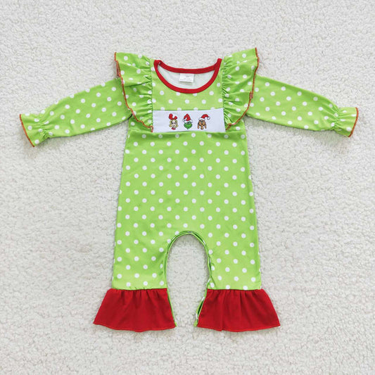 Baby Girls Christmas Frog Rompers