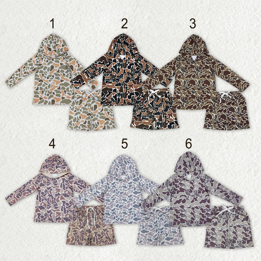 Sibling Baby Boys Long Sleeve Southern Camo Hoodie Top Pockets Shorts Clothes Sets