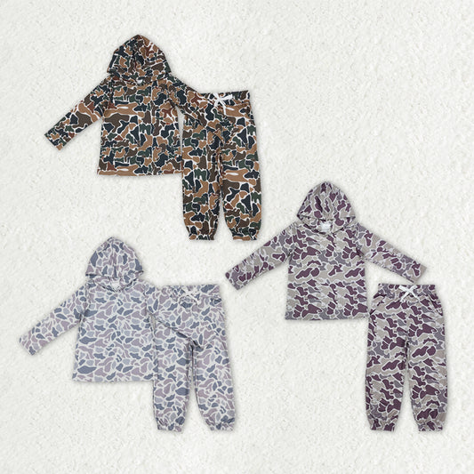Sibling Baby Boys Camouflage Hooded Top Jogger Pants Outfits Clothes Sets