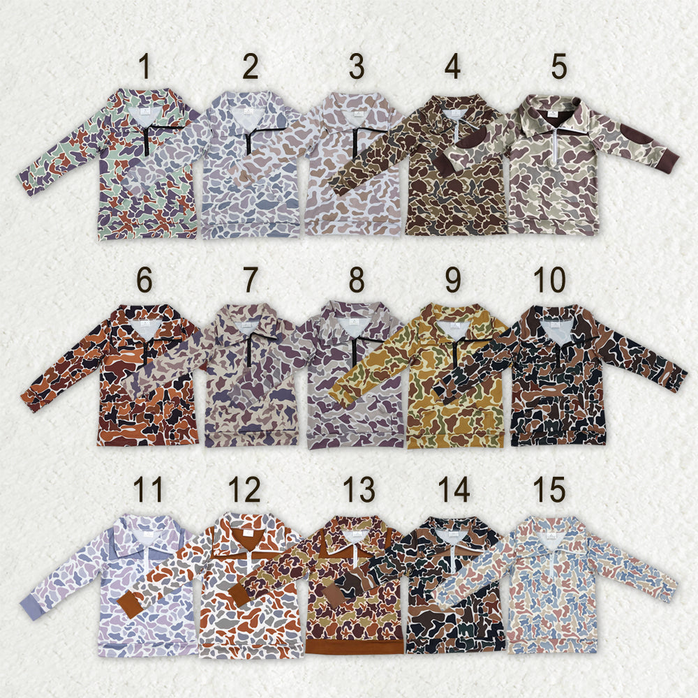 Sibling Baby Boys Long Sleeve Southern Camo Zip Pullovers Top
