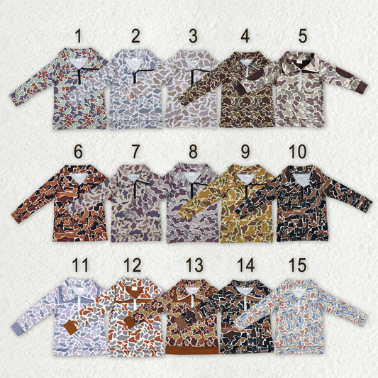 Sibling Baby Boys Long Sleeve Southern Camo Zip Pullovers Top