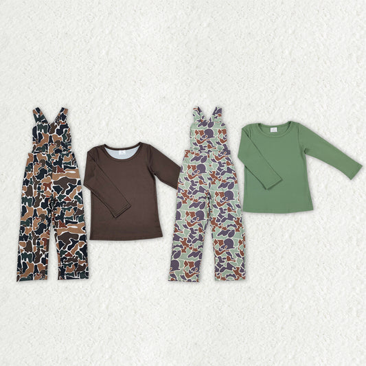 Sibling Baby Boys Girls Southern Camo Straps Pant Jumpsuits