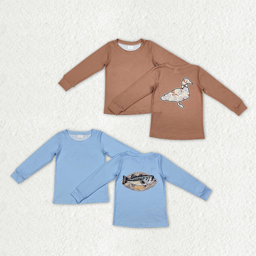 Sibling Baby Boys Long Sleeve Camo Ducks Fishing Hunting T-shirts Top