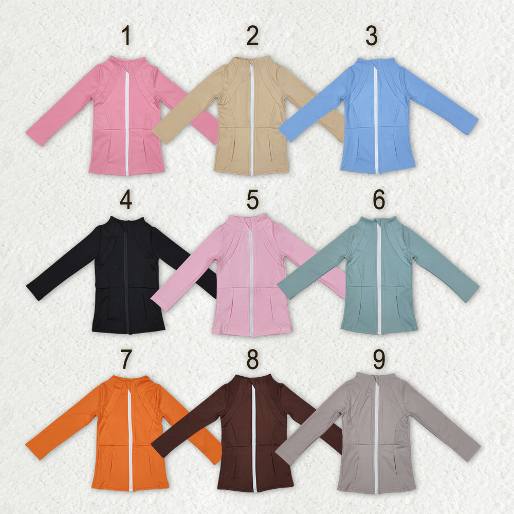Sibling Baby Girls Long Sleeve Yoga Active Zipper Pockets Jackets Top