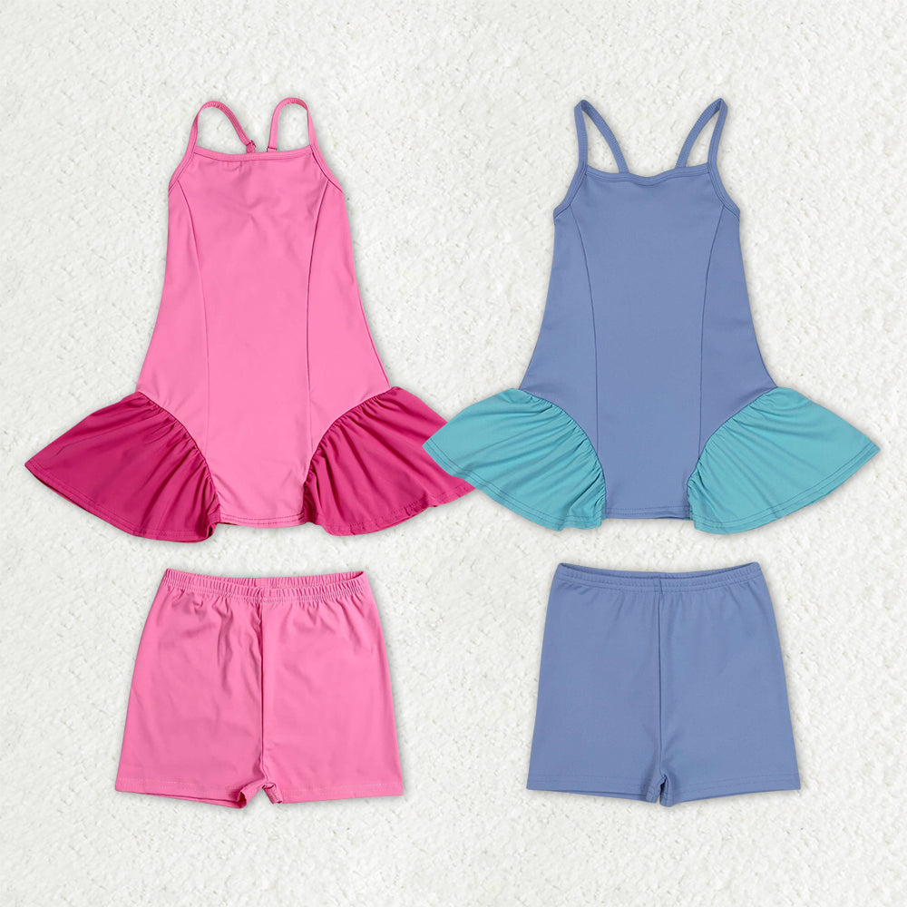 Sibling Baby Girls Strap Dress Tunic Shorts Yoga Active Clothes Sets