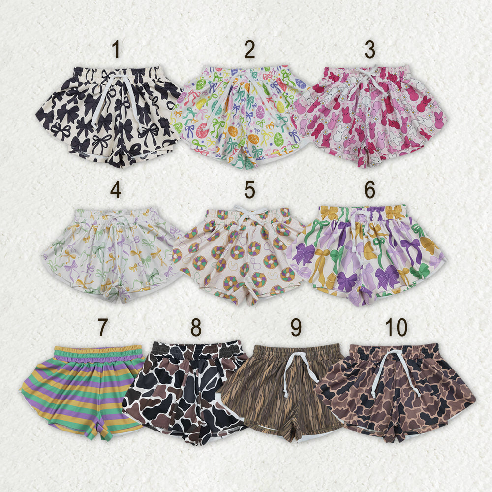 Sibling Baby Girls Camo Leopard Yoga Active Butterfly Shorts Bottoms