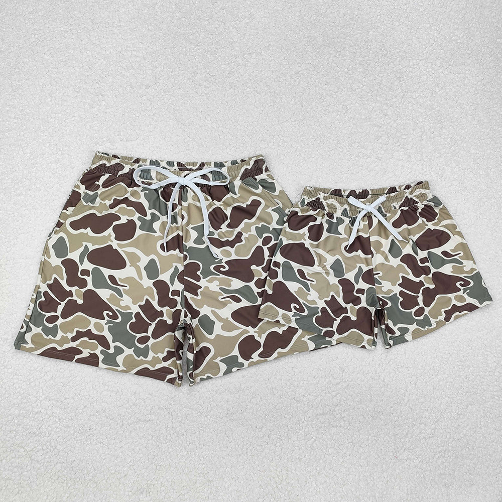 Daddy and Me Baby Boys Green Camouflage Trunks Bottoms Swimsuits