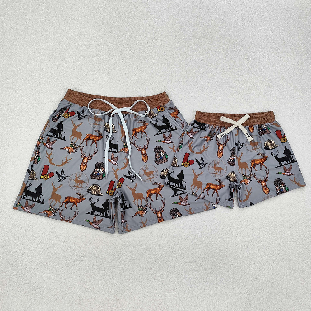 Daddy and Me Baby Boys Summer Deer Hunting Trunks Swimsuits Swimwear