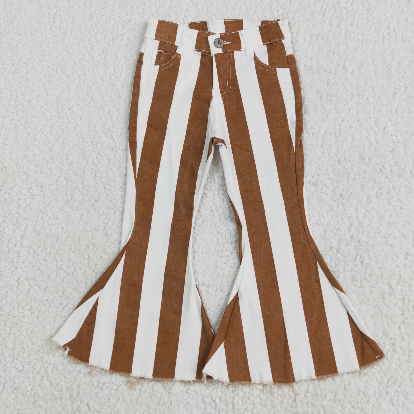 USA Shoo Dark Orange Stripe Bell Jeans Denim Pants