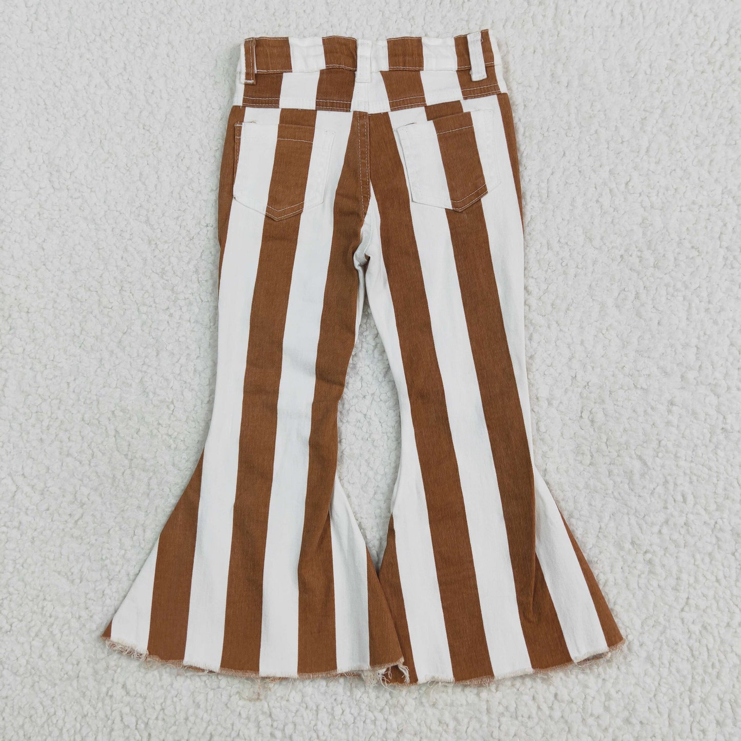 USA Shoo Dark Orange Stripe Bell Jeans Denim Pants