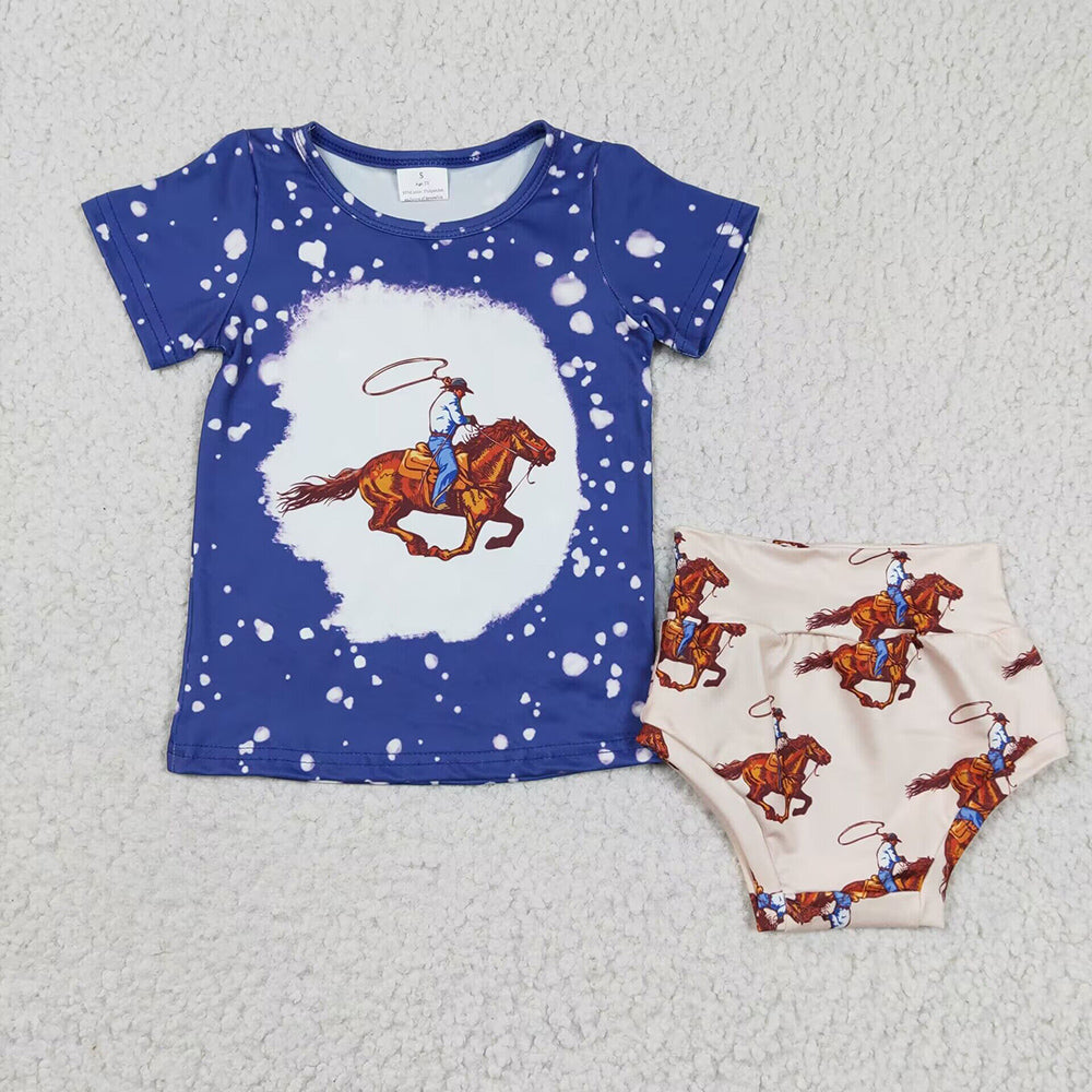 Sibling Baby Girls Western Top Bummies Outfits Sets