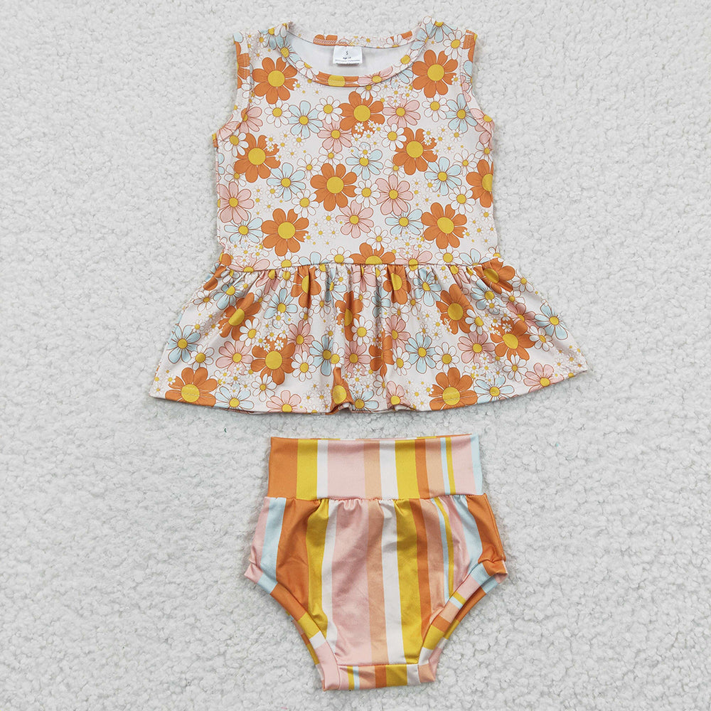 Sibling Baby Girls Summer Top Bummies Outfits Sets