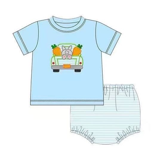 Baby Boys Easter Carrot Car Top Bummie Sets preorder