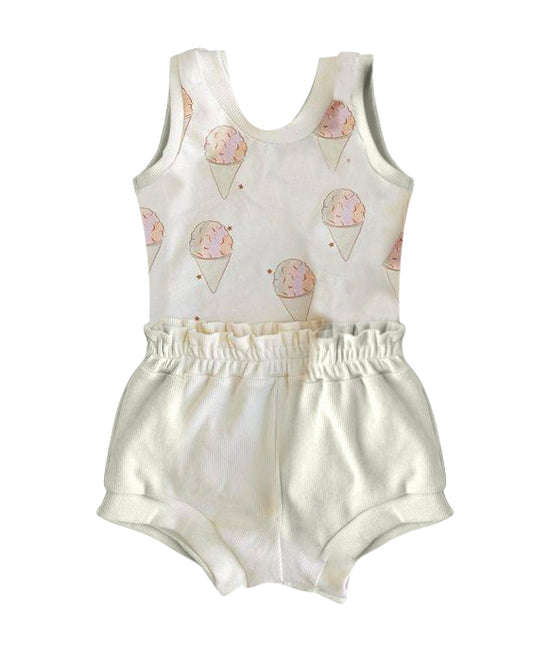 Baby Girls Sleeveless Popstick Shirt Bummies Clothes Sets Preorder