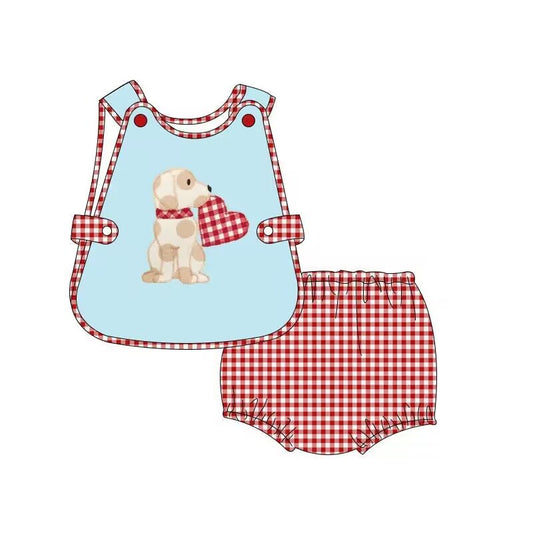 Baby Boys Valentines Dog Tops Bummies Clothes Sets Preorder