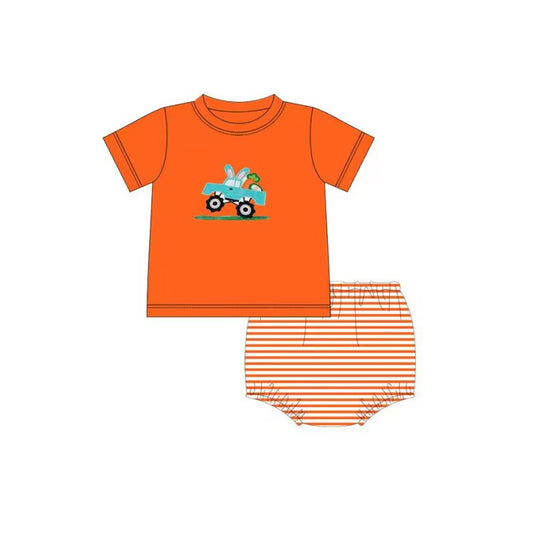 Baby Boys Infant Easter Orange Truck Tee Bummies Clothes Sets Preorder
