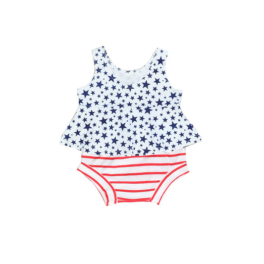 Baby Girls Stars 4th Of July Tee Stripes Bummies Clothes Sets Preorder