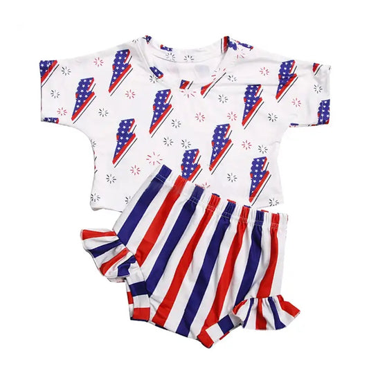 Baby Girls 4th Of July Tee Top Bummies Clothes Sets Preorder