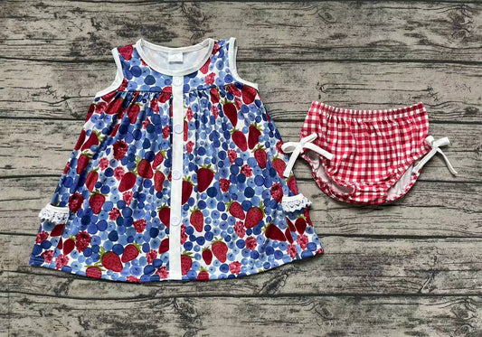 Baby Girls Blueberry Pockets Tunic Top Bummies Clothes Sets