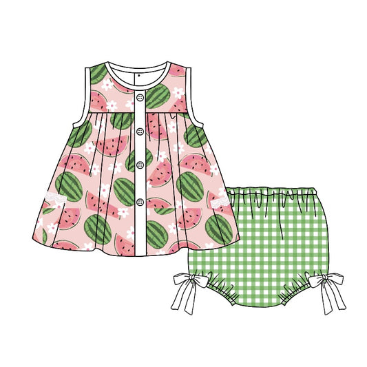 Baby Girls Watermelon Tunic Top Bummies Clothes Sets Preorder