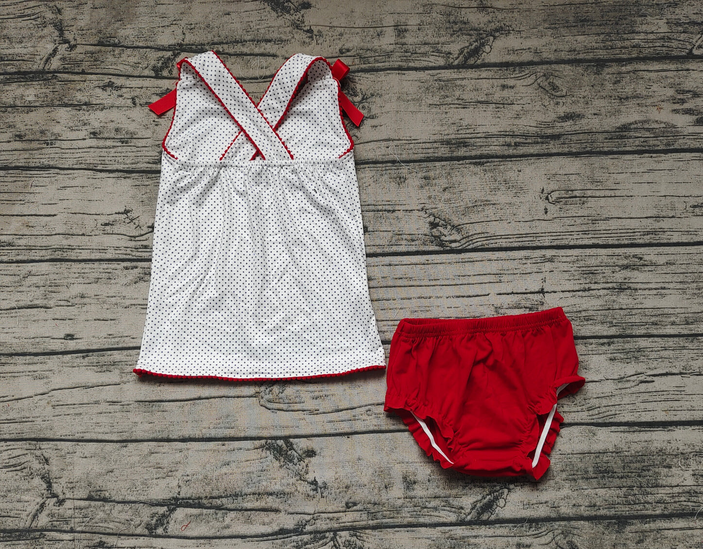 Baby Girls Flags 4th Of July Top Bummies Clothes Sets Preorder