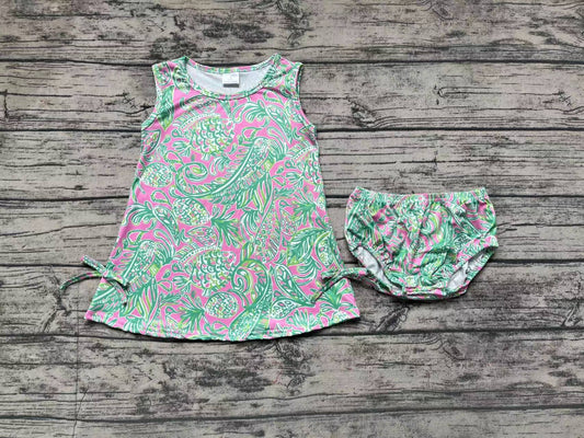 Baby Girls Green Fishes Tunic Top Bummies Clothes Sets Preorder
