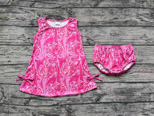 Baby Girls Pink Flamingo Tunic Top Bummies Clothes Sets Preorder